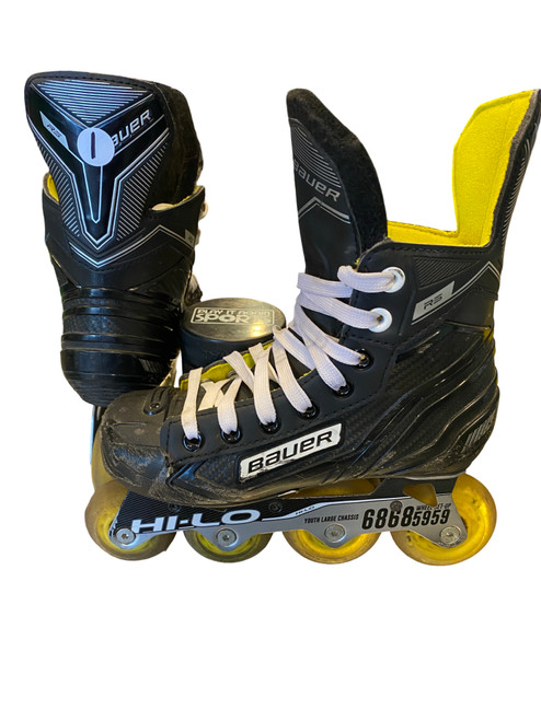 Used Bauer RS Senior Roller Quad Skates Black Adjustable 11095-S000097203