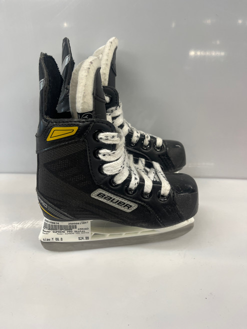 Used Bauer SUPREME PRO SKATES Youth Hockey Skate Youth 08.0 11857-S000108674