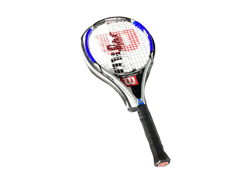 Vist Large View of Product Image Which is Used Wilson SIX ONE ZONE Adult Tennis Racquet Royal Blue 4 5/8"
