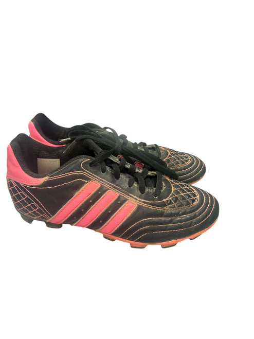 Vist Large View of Product Image Which is Used Adidas Soccer Cleats Black And Pink Senior 5.5
