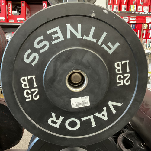 Vist Large View of Product Image Which is Used Valor Fitness Olympic Plate Black 25 lb 11855-S000184050