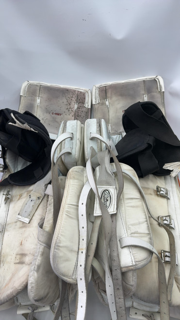 Used Brians G-NETIK 36 IN Goalie Leg Pads Senior White 36" 11871-S000013510