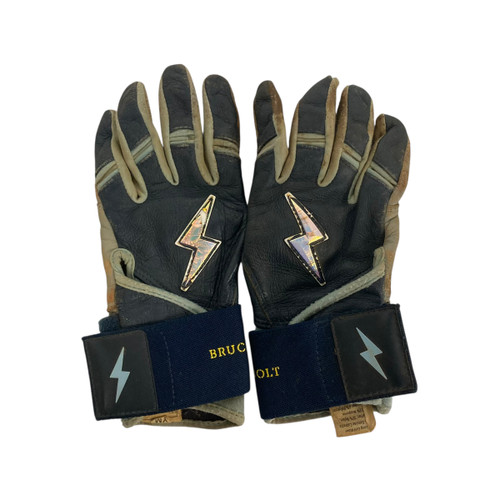 Vist Large View of Product Image Which is Used Bruce Bolt BB/SB Batting Gloves Navy Blue MD