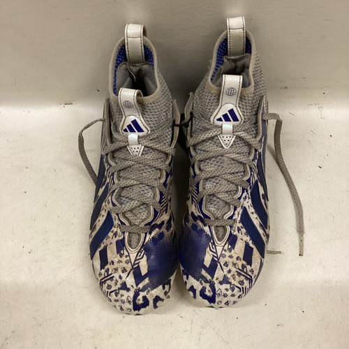 Used Adidas FREAK Adult FB Cleats White And Royal Blue Senior 7.5 11725-S000485053