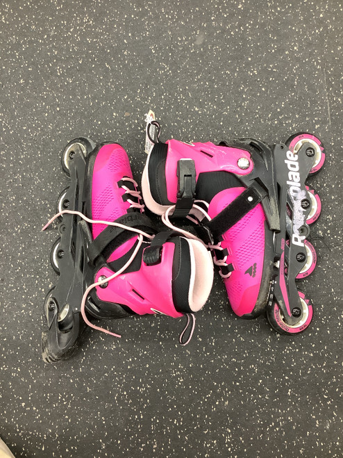 Vist Large View of Product Image Which is Used Rollerblade MIRCRO BLADE G 2-5 SZ Junior Rec Fitness Skates Pink Adjustable 11162-S000427800