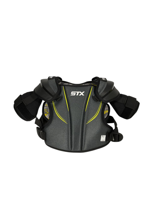 Vist Large View of Product Image Which is Used STX STALLION 200 Lacrosse Shoulder Pads Grey MD