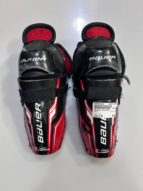 Used Bauer BAUER Youth Shin Guards Black 8" 11615-S000266322