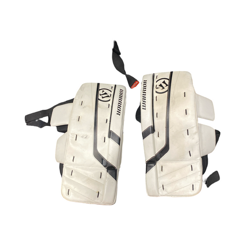 Vist Large View of Product Image Which is Used Warrior RITUAL GT INTERMEDIATE Goalie Leg Pads Junior White 19 1/2"