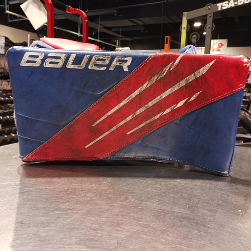 Vist Large View of Product Image Which is Used Bauer VAPOR 3X Senior Goalie Blocker Royal Blue