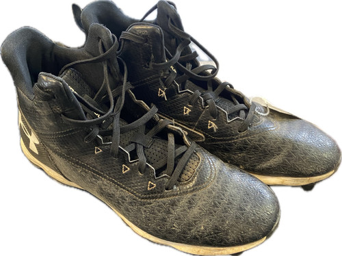 Vist Large View of Product Image Which is Used Under Armour Adult FB Cleats Black Senior 8.5