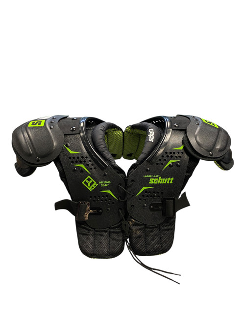Vist Large View of Product Image Which is Used Schutt 1 FB Shoulder Pads Black LG 11706-S000352400