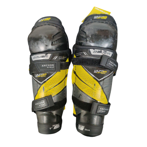 Vist Large View of Product Image Which is Used Bauer ULTRA SONIC Junior Hockey Shin Guards Black 9" 11218-S000401586