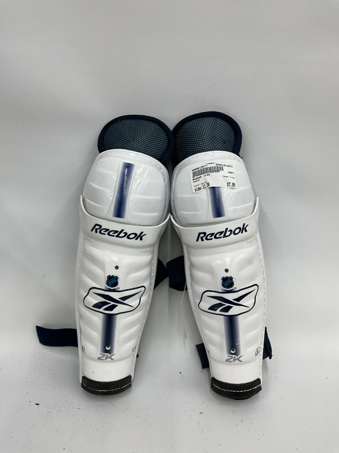 Vist Large View of Product Image Which is Used Reebok 11IN Junior Shin Guards White 11"