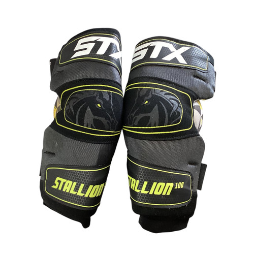 Vist Large View of Product Image Which is Used STX STALLION 100 Lacrosse Arm Pads/Guards Black LG 11760-S000075296