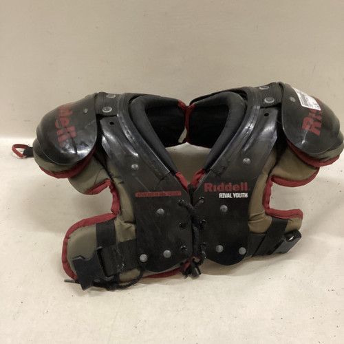 Vist Large View of Product Image Which is Used Riddell RIVAL YTH FB Shoulder Pads Black MD 11725-S000485241