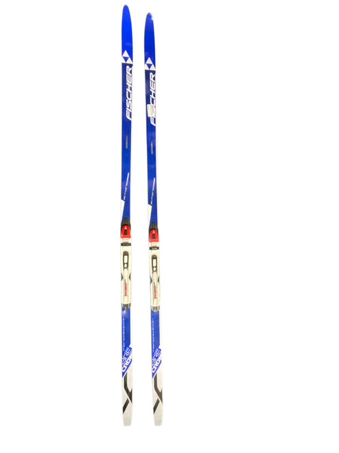 Vist Large View of Product Image Which is Used Fischer 194CM FIBRE CROWN Mens XC Skis Only Royal Blue 194 cm