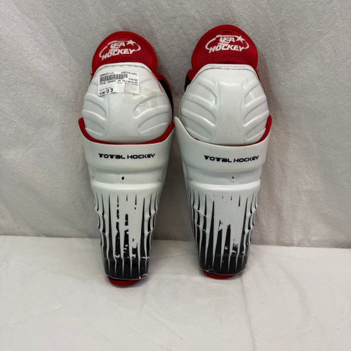 Vist Large View of Product Image Which is Used TOTAL HOCKEY Junior Shin Guards White 10"