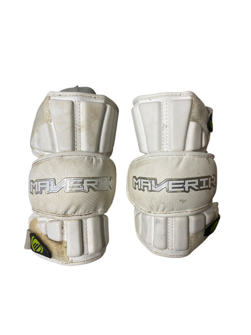 Vist Large View of Product Image Which is Used Maverik M4 Lacrosse Arm Pads/Guards White M/L 11706-S000352663