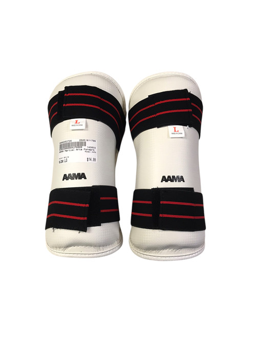 Used AAMA Martial Arts Forearm Pads White LG 11706-S000352726