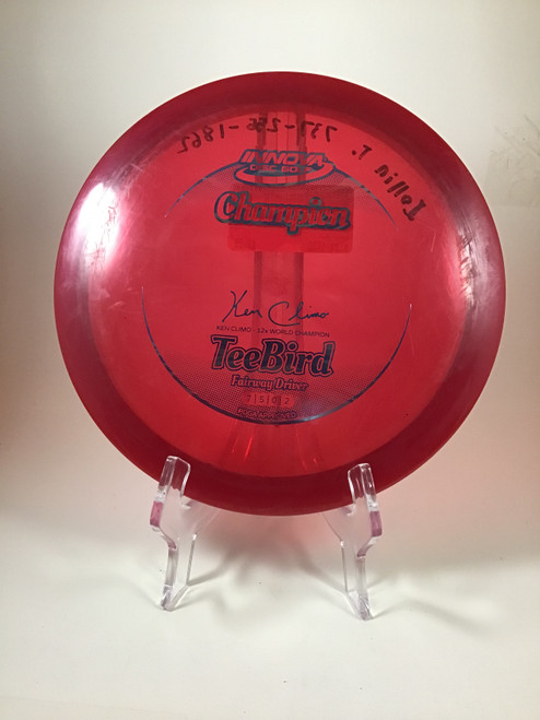 Vist Large View of Product Image Which is Used Innova CHAMPION TEEBIRD Disc Golf Driver Red 173g