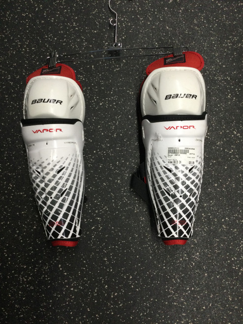 Used Bauer VAPOR Junior Shin Guards White 10 1/2" 10589-S000413112