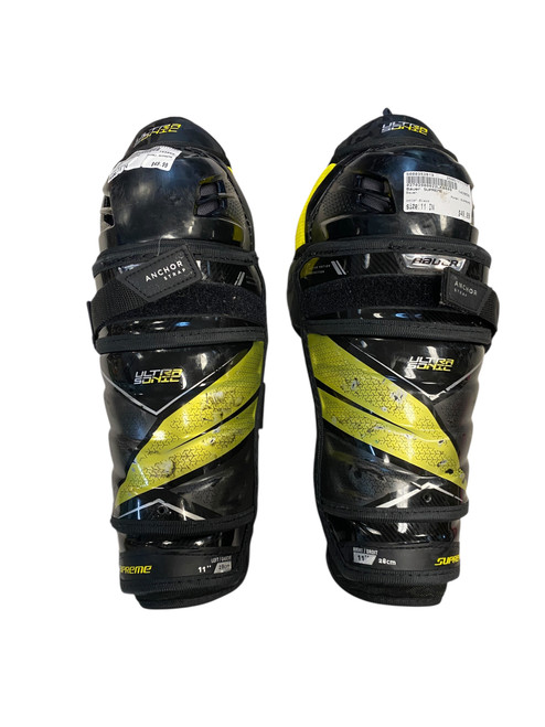 Vist Large View of Product Image Which is Used Bauer SUPREME Senior Shin Guards Black 11"