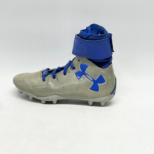 Used Under Armour C1N Jr FB Cleats Grey And Royal Blue Junior 03 11805-S000059729