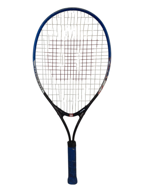 Vist Large View of Product Image Which is Used Wilson VOLT 25 Adult Tennis Racquet Royal Blue 3 3/8"