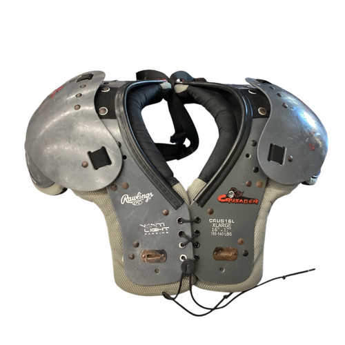 Vist Large View of Product Image Which is Used Rawlings CRUSADER FB Shoulder Pads Grey XL