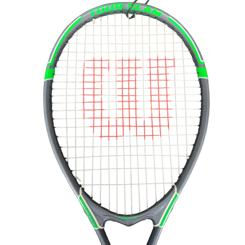Vist Large View of Product Image Which is Used Wilson STOP SHOCK TOUR SLAM Adult Tennis Racquet Black 4 1/2"
