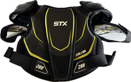 Vist Large View of Product Image Which is Used STX STALLION 200 Lacrosse Shoulder Pads Black SM 11894-S000024342
