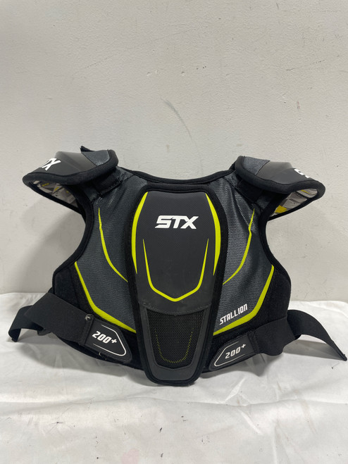 Vist Large View of Product Image Which is Used STX 200+ Lacrosse Shoulder Pads Black MD 11735-S000347048