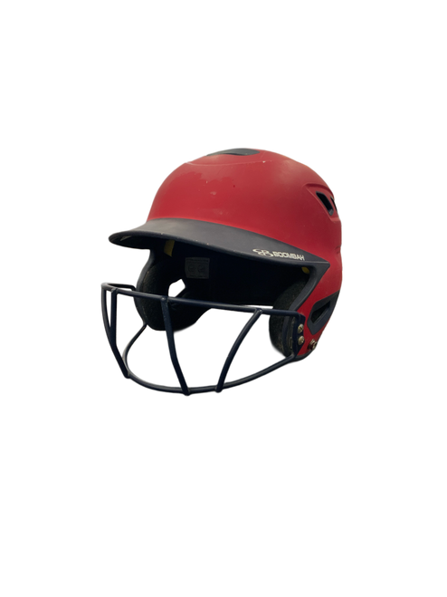 Vist Large View of Product Image Which is Used BoomBah BBH2 Batting Helmet w/Mask Navy Blue And Red MD