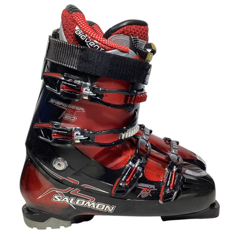 Vist Large View of Product Image Which is Used Salomon MISSION RS7 Mens DH Ski Boot Black And Red 300 MP - M12 11815-S000477577