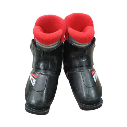 Vist Large View of Product Image Which is Used Nordica .01 REAR ENTRY Boys Down Hill Ski Boot Black 175 MP