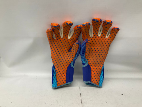 Used Reusch PURE CONTACT Soccer Goalie Gloves Navy Blue And Orange 8 11836-S000026097