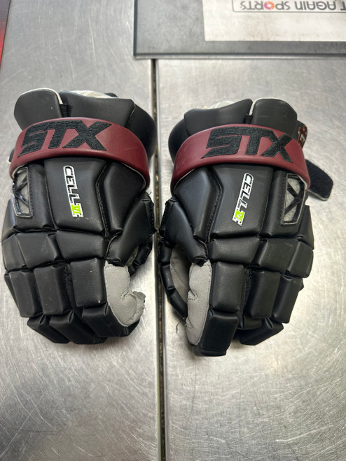Used STX CELL VI BOYS LATIN Lacrosse Gloves Mens Black 13" 11849-S000027732