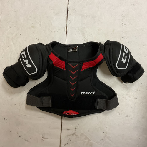 Used CCM QLT EDGE Youth Shoulder Pads Black And Red LG 11855-S000184678