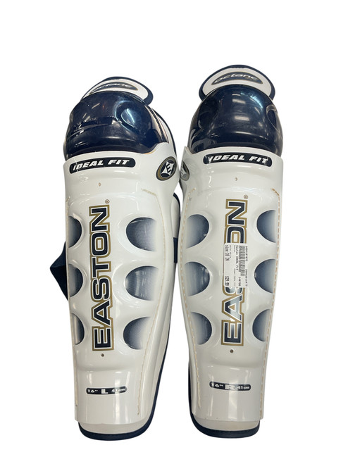 Used Easton IDEAL FIT Senior Shin Guards White 16" 11477-S000197875