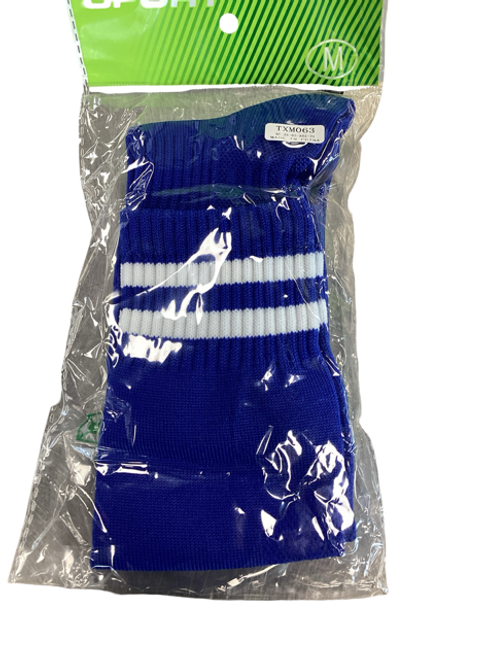  ALL SPORT SOCKS AGE 6-12 BL/WHT Soccer Socks Royal Blue SM