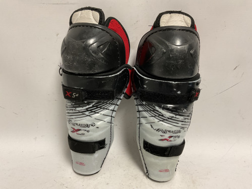 Used Bauer VAPOR X5.0 Junior Shin Guards White/Black/Red 11" 11855-S000184717
