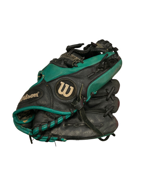 Vist Large View of Product Image Which is Wilson A500 BB/SB Glove RH Throw Black 11 1/2"