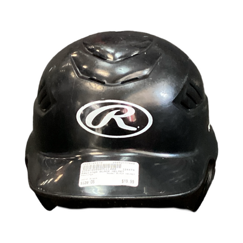 Vist Large View of Product Image Which is Used Rawlings BLACK HELMET Batting Helmet No Mask Black One Size