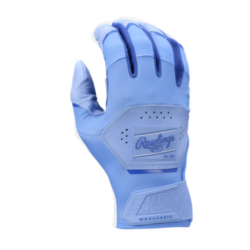 New Rawlings WORKHORSE CAROLINA BLUE BB/SB Batting Gloves SM 11891-RAWR00704120