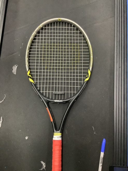 Vist Large View of Product Image Which is Used Wilson MACH 3 Adult Tennis Racquet Black 4 3/8"
