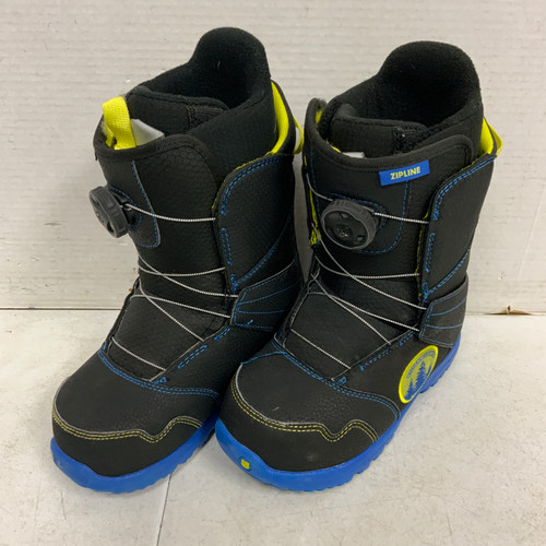 Used Burton ZIPLINE BOA Boys Snowboard Boots Black Junior 04 11762-S000063135 Vist Large View of Product Image Which is Used Burton ZIPLINE BOA Boys Snowboard Boots Black Junior 04