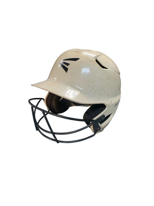 Vist Large View of Product Image Which is Used Easton WHITE HELMET W CAGE Batting Helmet w/Mask White MD