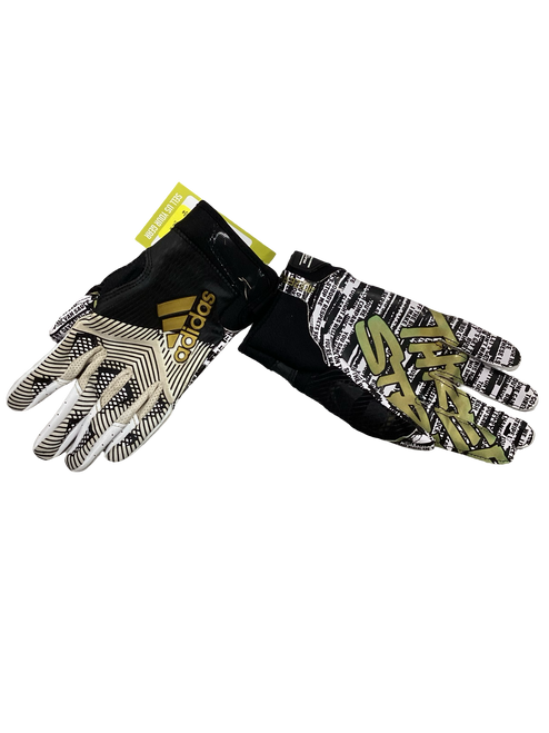 Vist Large View of Product Image Which is Used Adidas THREE STRIPES BB/SB Batting Gloves Black And White Senior