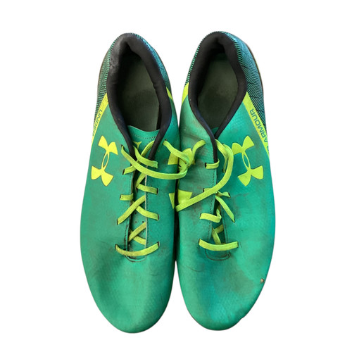 Vist Large View of Product Image Which is Used Under Armour Adult FB Cleats Green Senior 13