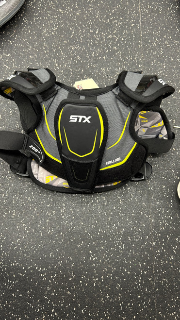 Vist Large View of Product Image Which is Used STX STALLION 200+ Lacrosse Shoulder Pads Black XS